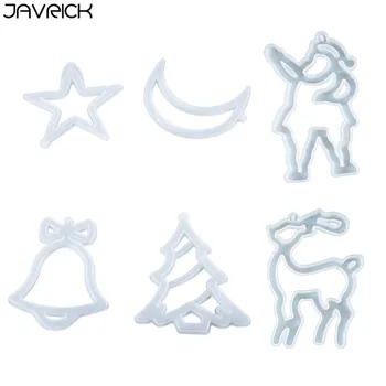 

6Pcs Christmas Pendants Casting Silicone Mould DIY Crafts Aromatherapy Wax Aroma Gypsum Plaster Crystal Epoxy Resin Mold