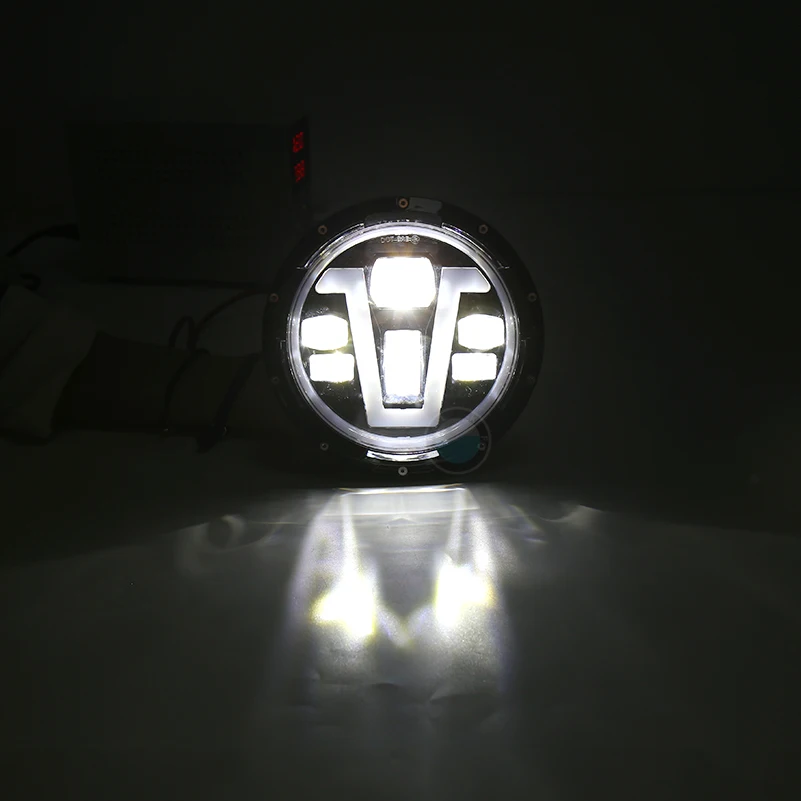 7 дюймов светодиодные фары Hi/Low Beam Koplamp Led faros 4x4 ангельские глазки указатели поворота для jeep Land rover Lada niva hummer H1 H2