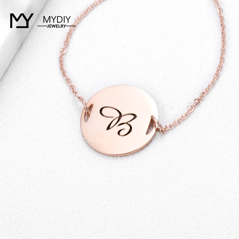 

Personalized Initial Disc Anklet Gift For Her Personalized Gift Personalized Charm Initial Anklet Charm Gift Her Body Jewelry