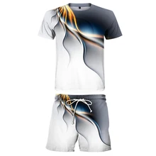 Aliexpress - 2021 summer new style 3D digital color printing men’s and women’s T-shirt shorts two-piece casual outdoor sports suit streetwear