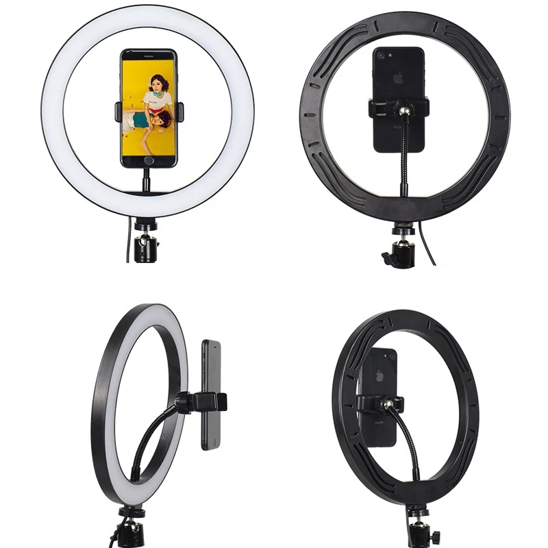

Selens LED Ring Light 26cm Dimmable Video Live Studio Lighting Round Lamp Youtuber Facebook With 2m Tripod Stand