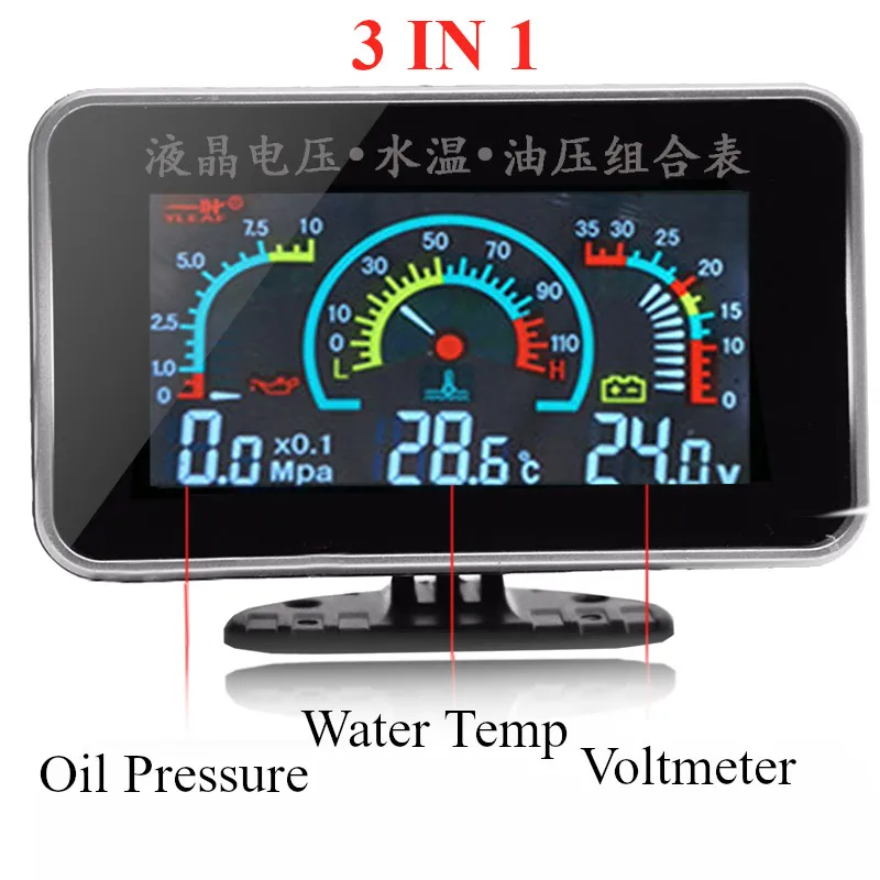 batterie non incluse Thermomètre dintérieur 3 en 1 pour voiture rétroéclairage LCD voiture White Backlight grille daération Moniteur dhorloge numérique à clipser pour camion 