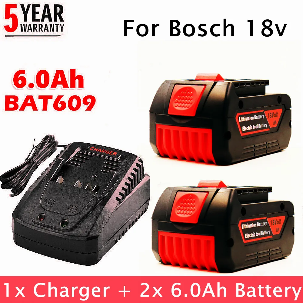 Аккумуляторная батарея 18 в 6 0 Ач для электродрели Bosch литий-ионная BAT609 BAT609G BAT618