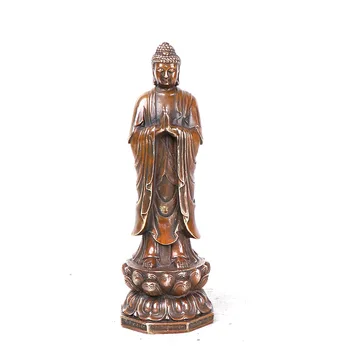 

Pure Copper Shakya Buddha Standing Standing Shakya Buddha Antique Decoration Crafts Office Home Living Room Decoration