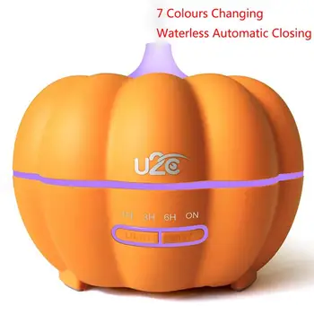 

350ml Ultrasonic Air Humidifier Oumpkin Aromatherapy Diffuser with Light Changing and Timing Function for Spa and Mediation