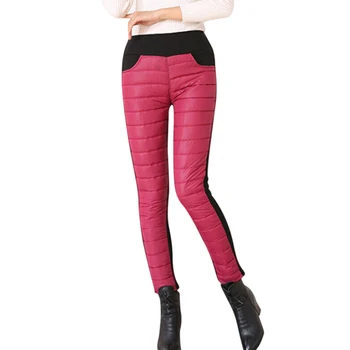 

Women Trousers Winter High Waist Slim Warm Thick Duck Down Legging Pants Skinny Outdoor JL