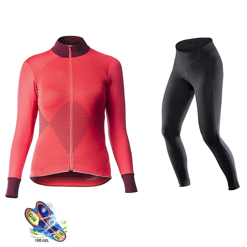 

2019 new professional team Mavic Jersey Aleing Ropa Ciclismo Mujer bicycle clothing ladies long sleeve suit Mtb Maillot Ciclismo