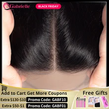 Габриэль индийские волосы прямые кружева закрытие свободный/средний/три части натуральный цвет 4 x4 швейцарские кружева верхнее закрытие не Реми волосы "-22"