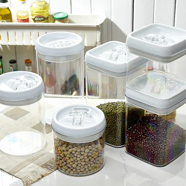 Пластиковая герметичная коробка для хранения пищевых продуктов, банки, банки, кухонные контейнеры для зерна P7Ding