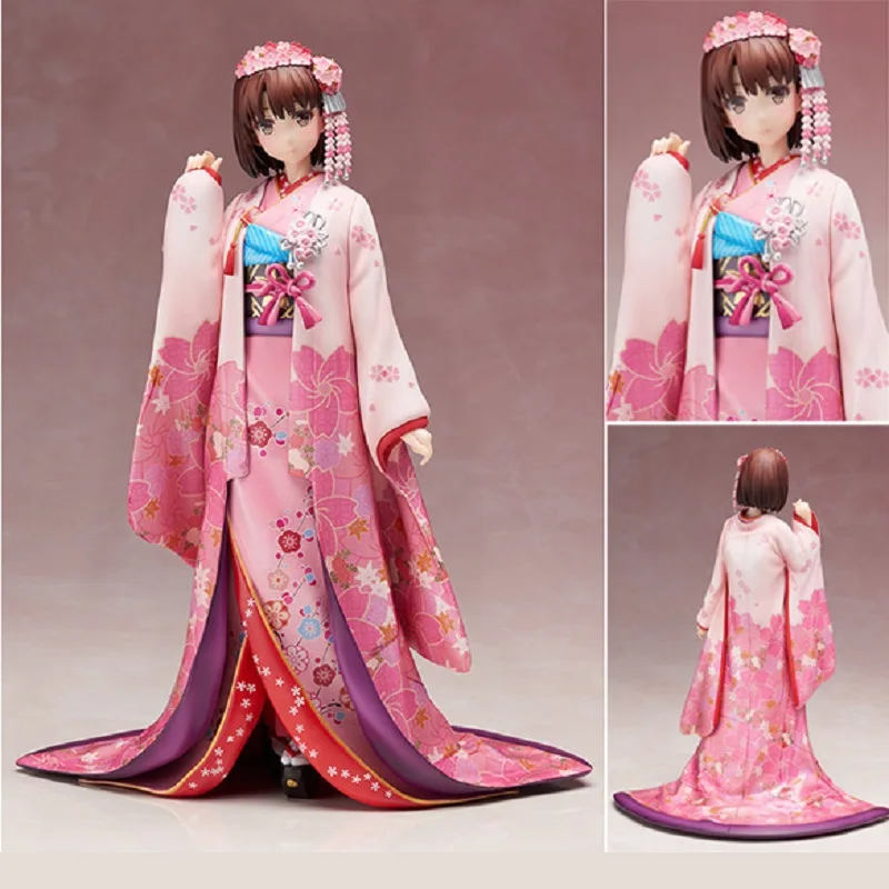 22 см Saenai Heroine No Sodate-kata Megumi Kato In Kimono Ver ПВХ Аниме фигурки Модель сексуальной Девушки Коллекция Рождественский подарок игрушки