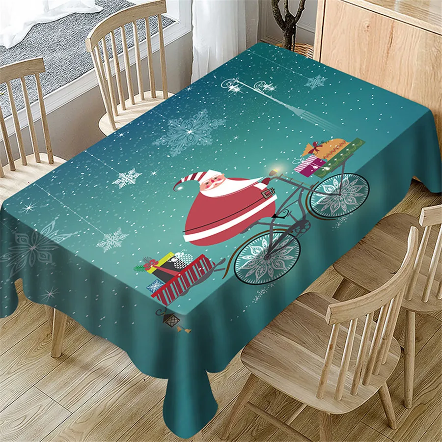 

Wholesale New 3D Digital Printing Waterproof Tablecloth Merry Christmas Decorations for Home Navidad Natal Cartoon Tablecloth