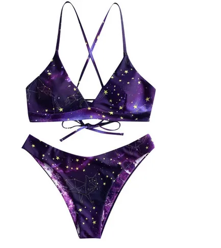 

2020 Elegant High Waist Women Switmsuit Bathing Top Ruffled Bottom Two Pieces Set Solid Wire Free Push Up Polyester Swimwear
