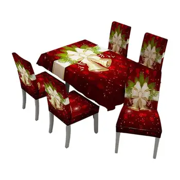 

Christmas 3D Print Tablecloth Rectangular Picnic Dust Table Cover Elastic Chair Cover Christmas Banquet Party Cushion Protector