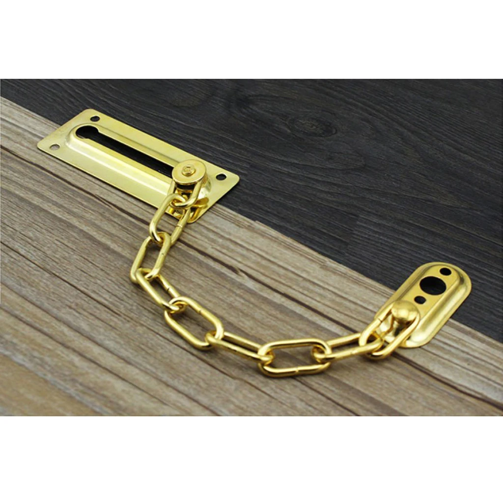 Stainless Steel Door Chain Guard Lock Slide Bolt for Home Hotel Dorm Entrance Security