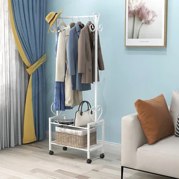 

DUMEE European Clothing Rack with 2Tier Storage Shelves Home Furniture Clothes Hanger Houseware Heavy Duty Garment Wardrobes