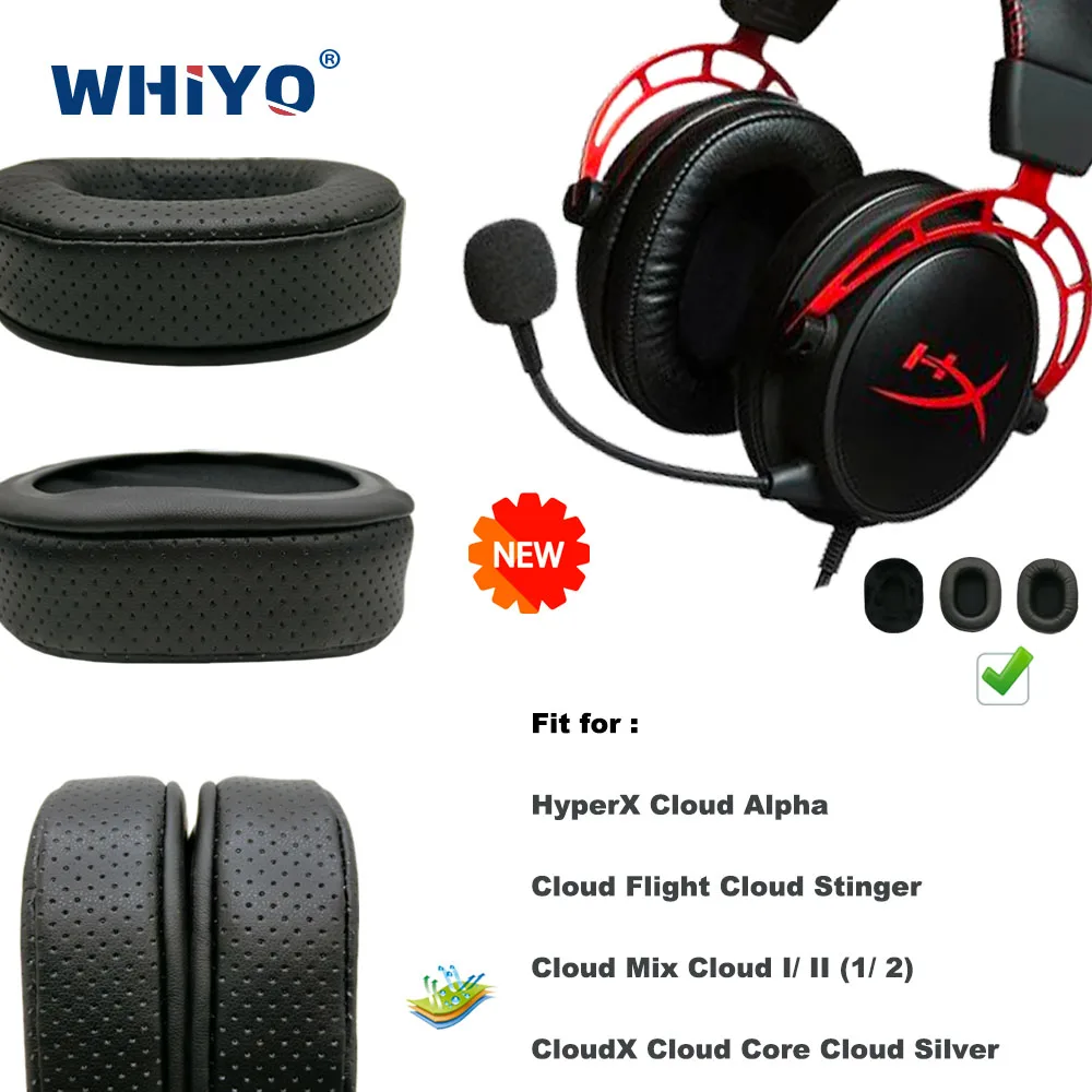 Nuovi Cuscinetti Auricolari Di Ricambio Per Hyperx Cloud Alpha Cloud Flight Stinger Mix Cloud I/ Ii (1/2) Cloudx Cloud Core Silver Ne