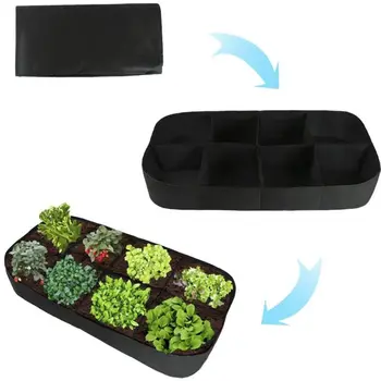 

4/8 Grid Portable Square Vegetables Growing Box Foldable Planter Access Flap Planting Pouch for Carrot Onion Home Gardening