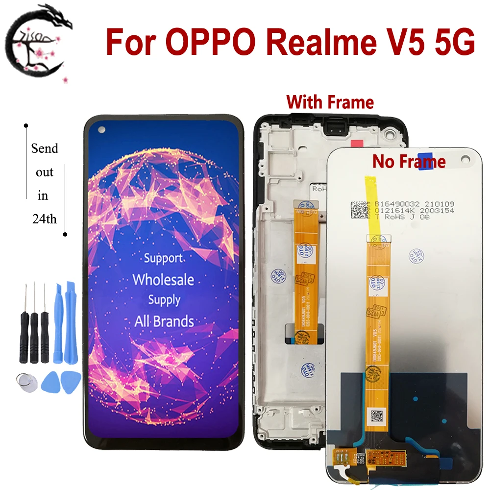 6 5 &quotЖК-дисплей с рамкой для OPPO Realme V5 5G Экран дисплея сенсорная Панель Сенсор