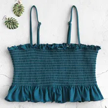 \ "ZAFUL гофрированная рюшами купальник Ками Топ