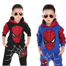 Осенняя модная одежда для маленьких мальчиков куртка на молнии с длинными рукавами и рисунком паука+ штаны спортивный костюм для младенцев из 2 предметов, комплект одежды для малышей