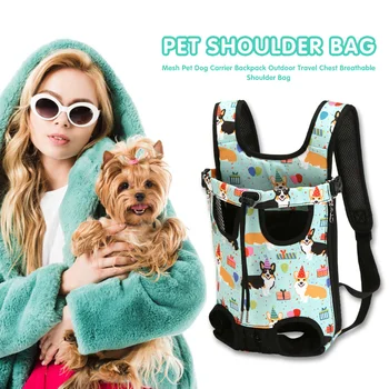 

Mesh Pet Dog Carrier Backpack Breathable Shoulder Bag Outdoor Travel Chest Front Bags for Small Puppy Dog Cat S XL