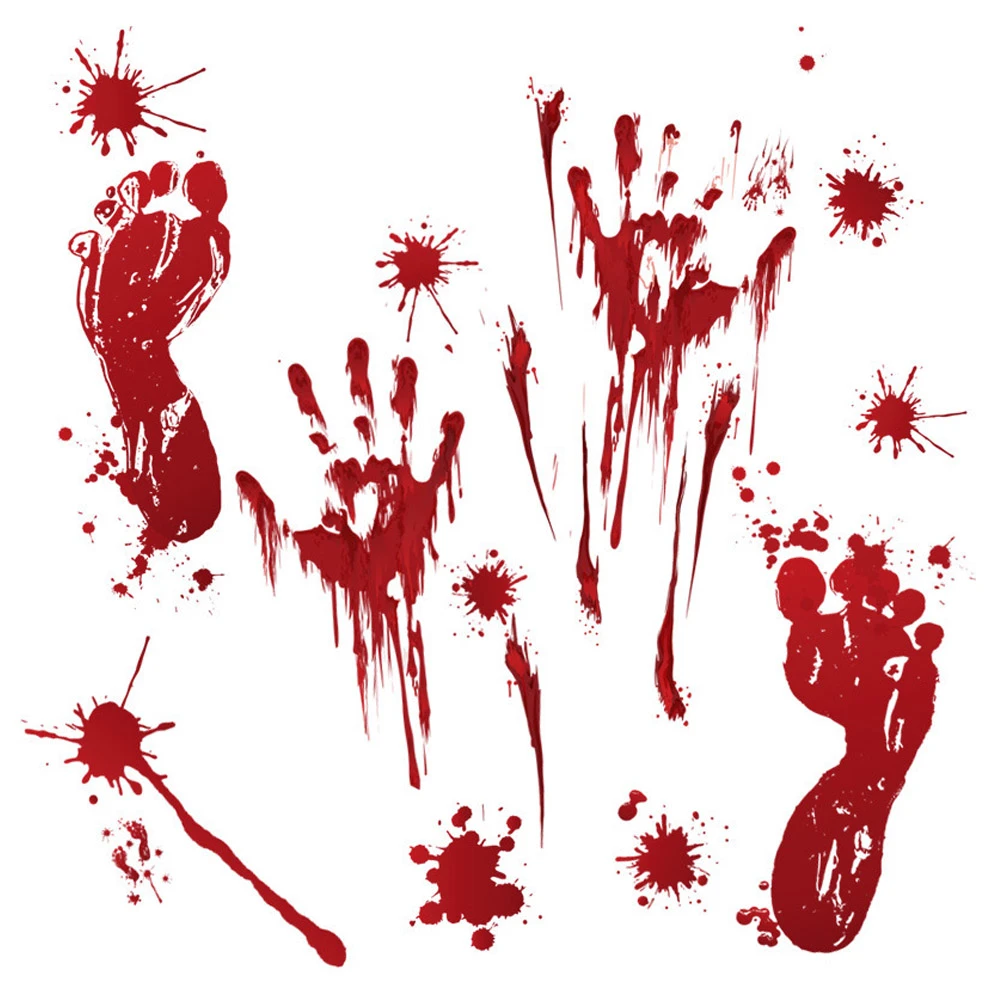 2 個ブラッディハンドプリントホラー小道具ゾンビ怖いハロウィンパーティーお化け屋敷足跡装飾壁ステッカー Party Diy Decorations Aliexpress