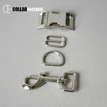 

10 sets silver metal sliders buckle 25mm d-rings for knapsack dog pet collar straps DIY accessories safety seat belt buckles