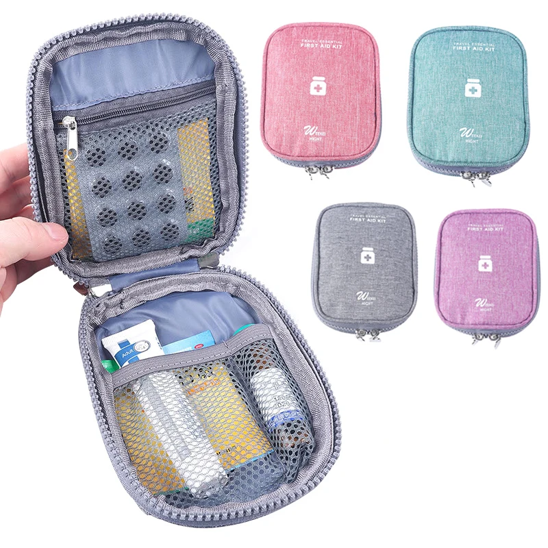 Mini Portable Medicine Storage Bag Travel First Aid Kit Medicine Bags Organizer Camping Outdoor Emergency Survival Bag Pill Case