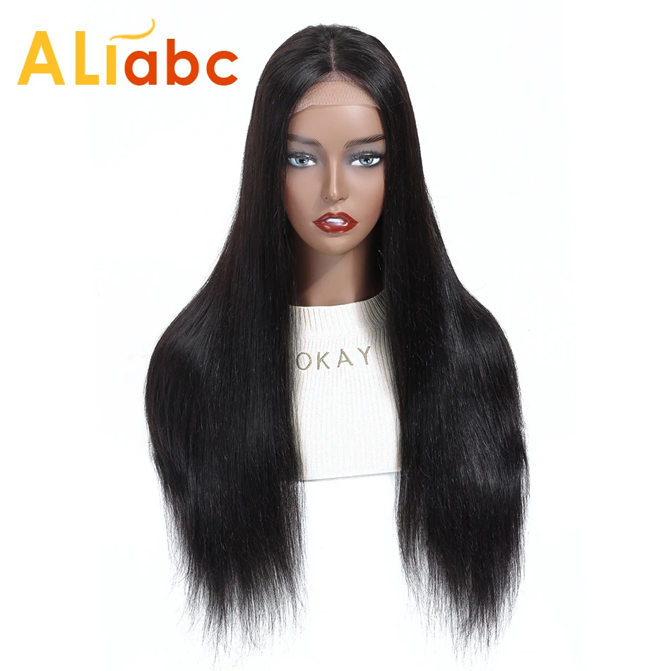 Aliabc Brazilian 4*4 Lace Closure Wigs Human Hair Wigs For Women Remy Hair Straight Lace Wigs 150 Density Middle Ratio