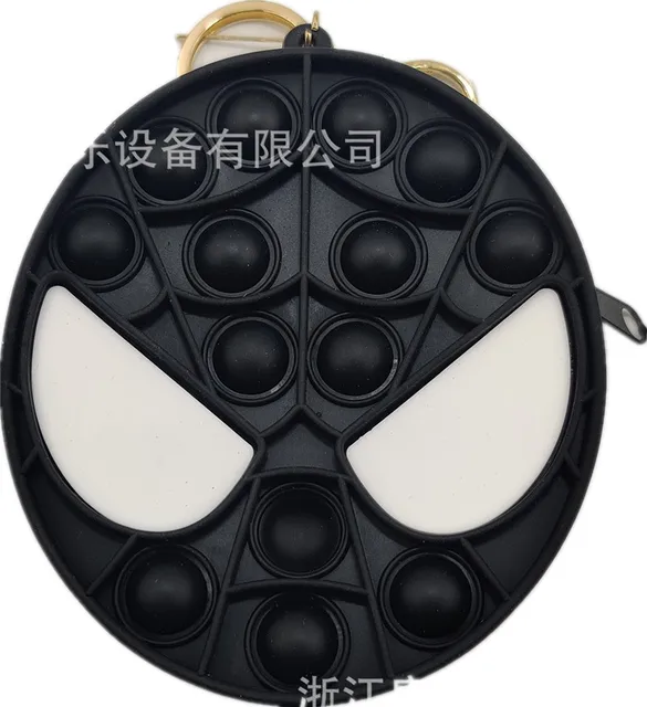 New Popit Mini Money Wallet Fingertip Toys Push Bubble Popite Pendant Bag Hot Sale Adult Decompression Toys Children Anti-Stress spider black