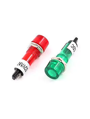 AC DC 24V 2 контакта терминалы сигнальные лампы красный зеленый индикатор 10 шт