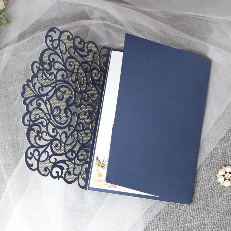  10 Pcs 3D European Style Wedding Invitation Card with Envelope Kits Party Supply - 4000570304214