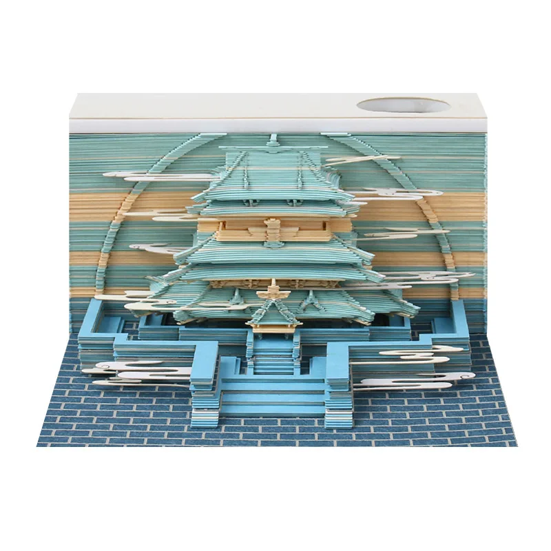 3D 메모 패드 Led 조명 참신 유명한 영화 빌딩 블록 3D 노트 패드 해리 디자인 생일 선물