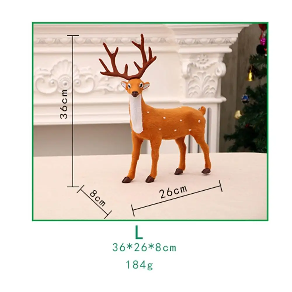 Taoup милый деревянный искусственный Рождественский белка Рождественский Декор для домашнего декора для рождественских украшений поддельные белки животное Noel - Цвет: 35cm Fake Deer