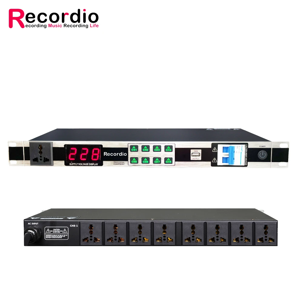 GAX-DB05 Professional Switching Power Supply 9/10-Channels DJ Sound System Uninterrupted Power Sequence Controller LED Display