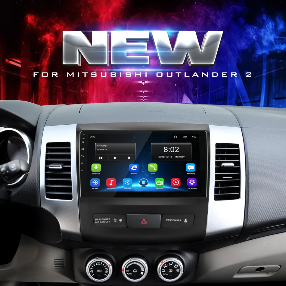 Excellent 2 Din 2G+32G Android 8.0 Car Radio for Mitsubishi Outlander Xl 2 CW0W 2005-2012 Navigation GPS Coche Players DVD Head Unit RDS 3