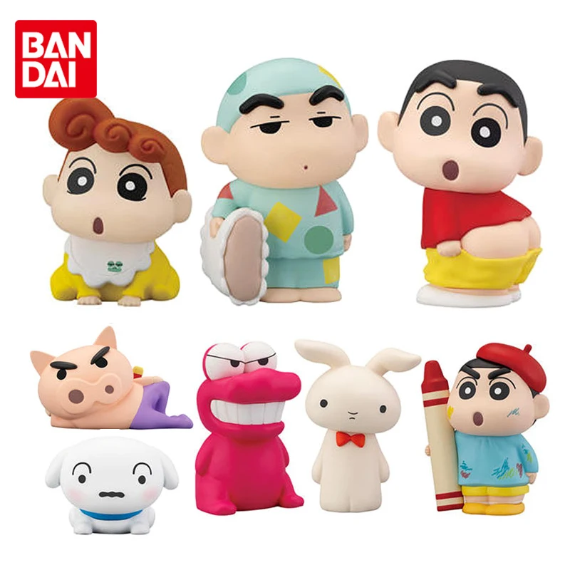Bandai Gashapon Crayon Shin-chan Good Friend Series Dolls Nohara Shinnosuke Himawari BURIBURI ZAEMON Anime Action Figures Toys | Игрушки и
