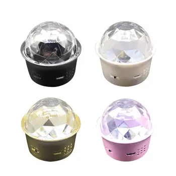 

3W Mini LED Magic Ball Car Disco Ball RGB DJ LED Bulb USB Rechargable Voice Control Rotating Stage Party Light Black Pink