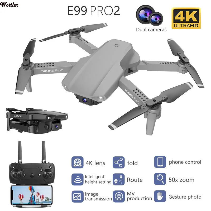 Дрон E99 Pro Радиоуправляемый с двумя камерами 1080P 4K Wi-Fi FPV | Игрушки и хобби