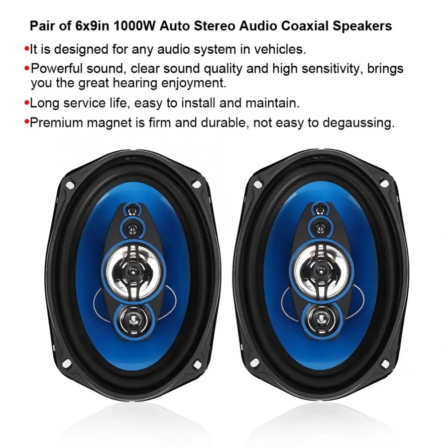 Parlantes para Авто 6x9in 1000 Вт Пара Hi-Fi стерео аудио коаксиальные динамики