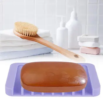 

Purple Square Shape Soap Box Dish Tray Storage Rack Household Bathroom Organizer Shower Case Holder Container Storage Box