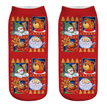 

Fashion Christmas Funny 3D Printing Boat Socks Fashion Sports Casual Cartoon Pattern Socks Warm Holiday Gifts Autumn Winter