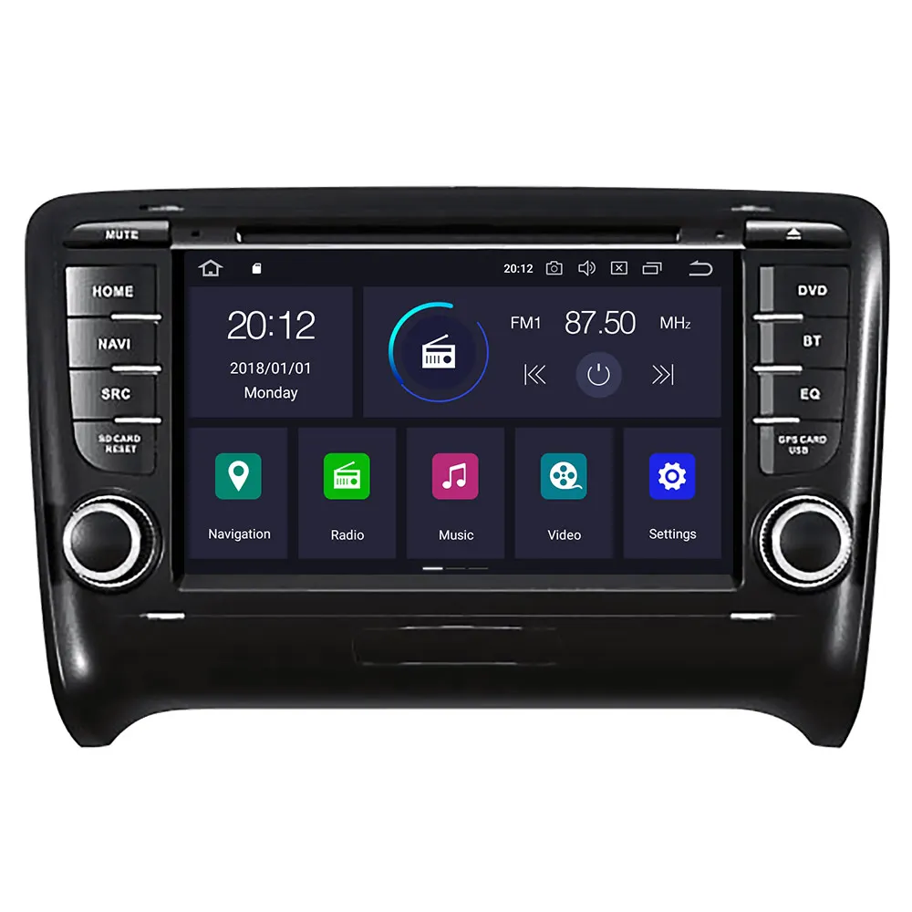 Ips экран Android 9 2 DIN Автомобильный gps-навигация, dvd-плеер радио для Audi TT MK2 8J 2006-2012 воспроизводитель Мультимедиа Радио