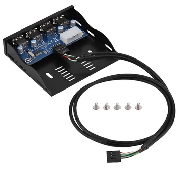 

4 Port USB 2.0 Floppy Bay PC Internal Computer Cable Front Panel With Screws 9 Pin Motherboard Bracket Media Dashboard Desktop