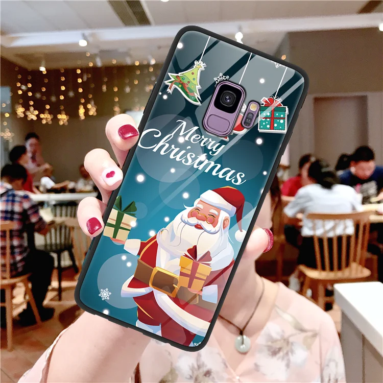 sdlrn2lw Xmas закаленное Стекло чехол для samsung Galaxy A50 A40 A30 A70 J7 J5 A7 A9 A8 S8 S9 S10 Lite J4 J6 A6 плюс J8 чехол Coque - Цвет: sdlrn2lw