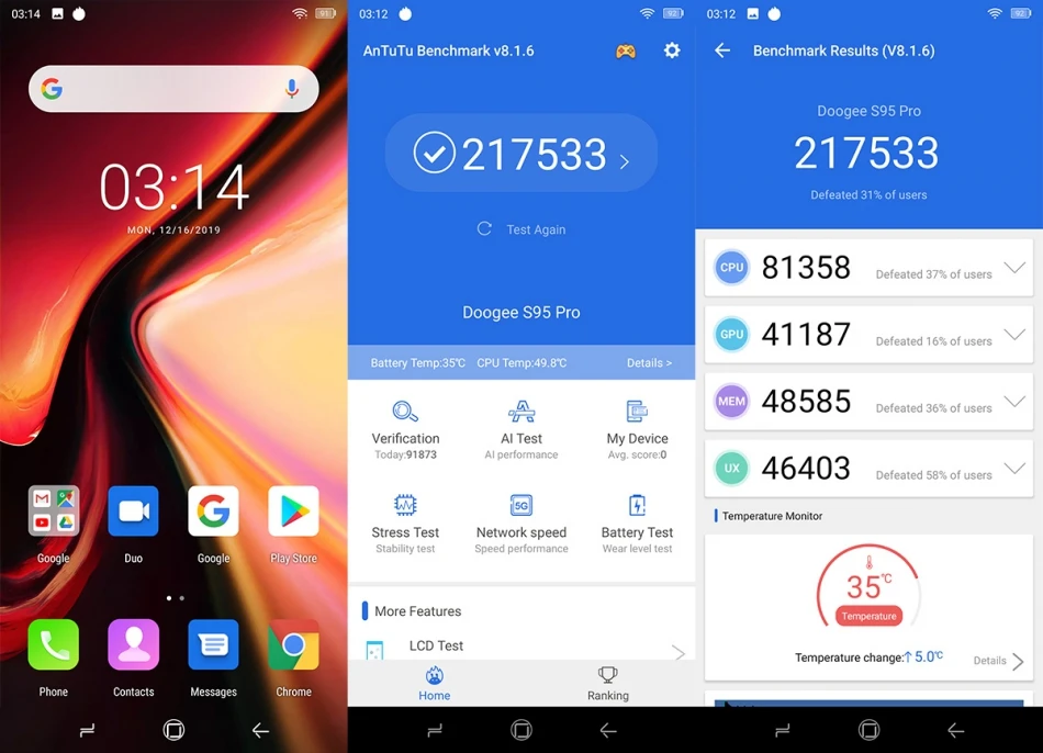 Doogee S95 Pro модульный прочный мобильный телефон IP68/IP69K смартфон 6," дисплей Helio P90 Восьмиядерный 48MP Тройная камера 8 Гб 128 ГБ