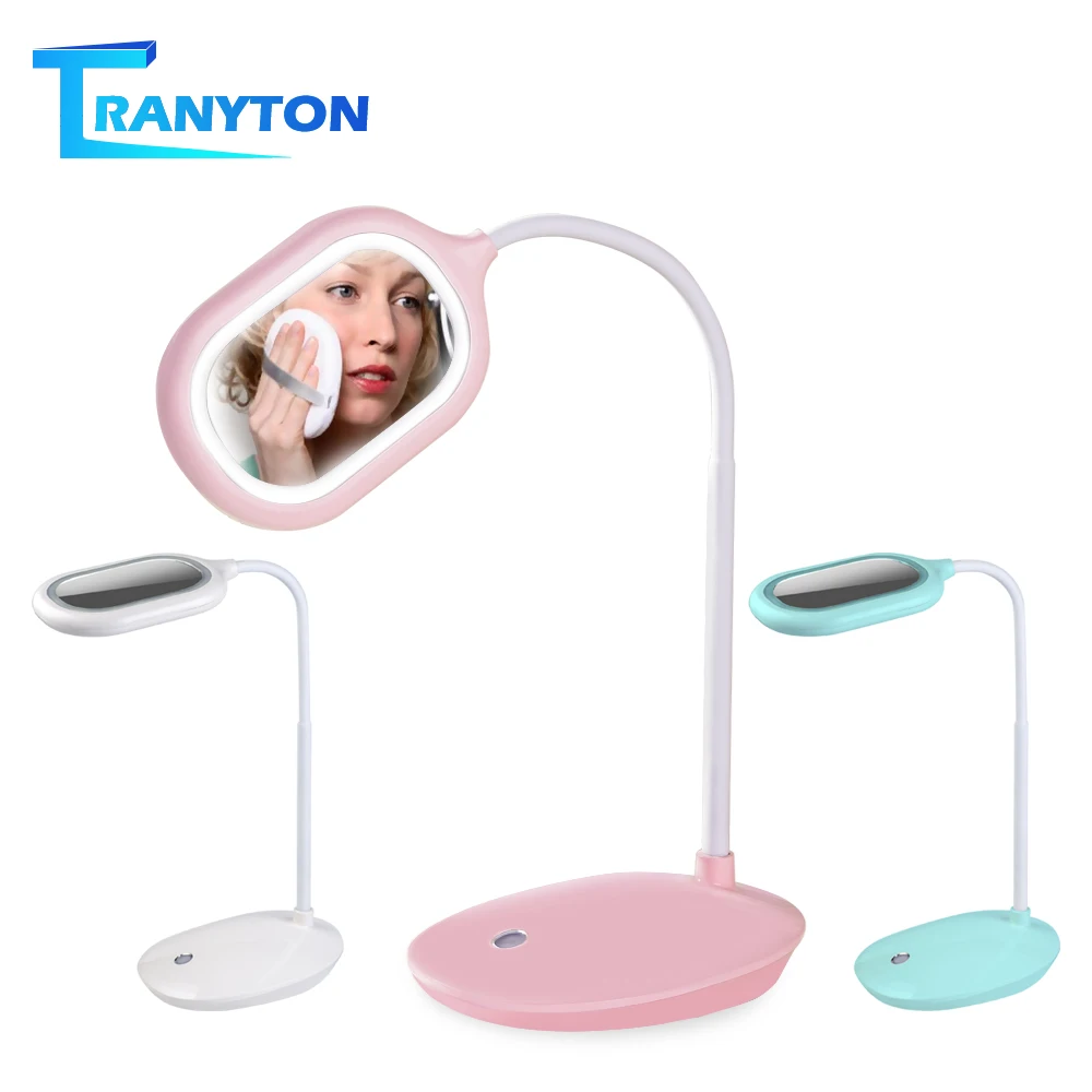 

Multifunctional LED Desk Lamp Touch Switch Dimmable Flexible Table Lamps with Vanity Mirror USB Eye Protection LED Reading Light
