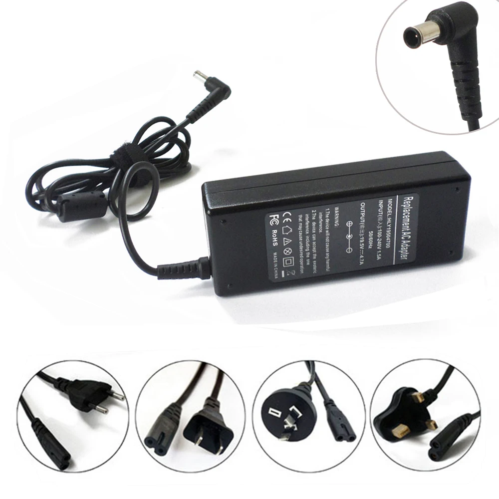 

New AC Adapter Battery Charger Power Supply Cord For Sony Vaio VGN-CS320J/P VGN-CR290 VGN-CR590 VGN-A140 VGN-A140B VGN-A140P 90W