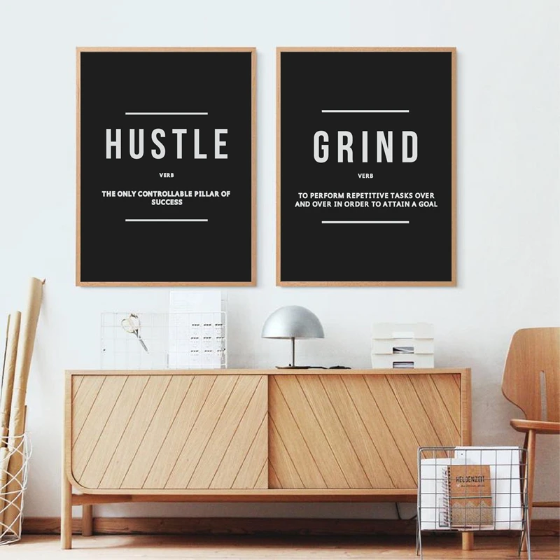 Grind Hustle Execution Wall Art Canvas Prints