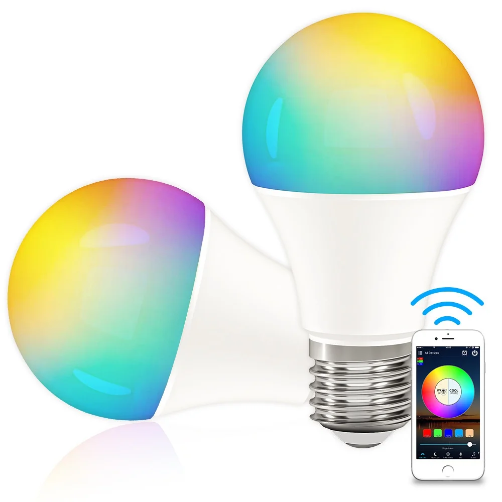 

AC85-265V WiFi Bulb LED Colorful RGBE27 Screw Port Smart Remote Control Colorful Bulb Light Festive Atmosphere Light